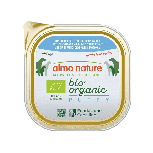 Almo Nature Bio Organic Puppy Nassfutter Huhn 9x330g