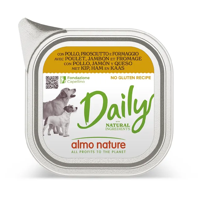 Almo Nature Daily Hundenassfutter Huhn Schinken Käse 100 g