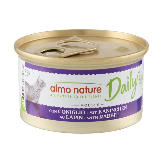 Almo Nature Daily Mousse Nassfutter Katze 24x85g Kaninchen glutenfrei